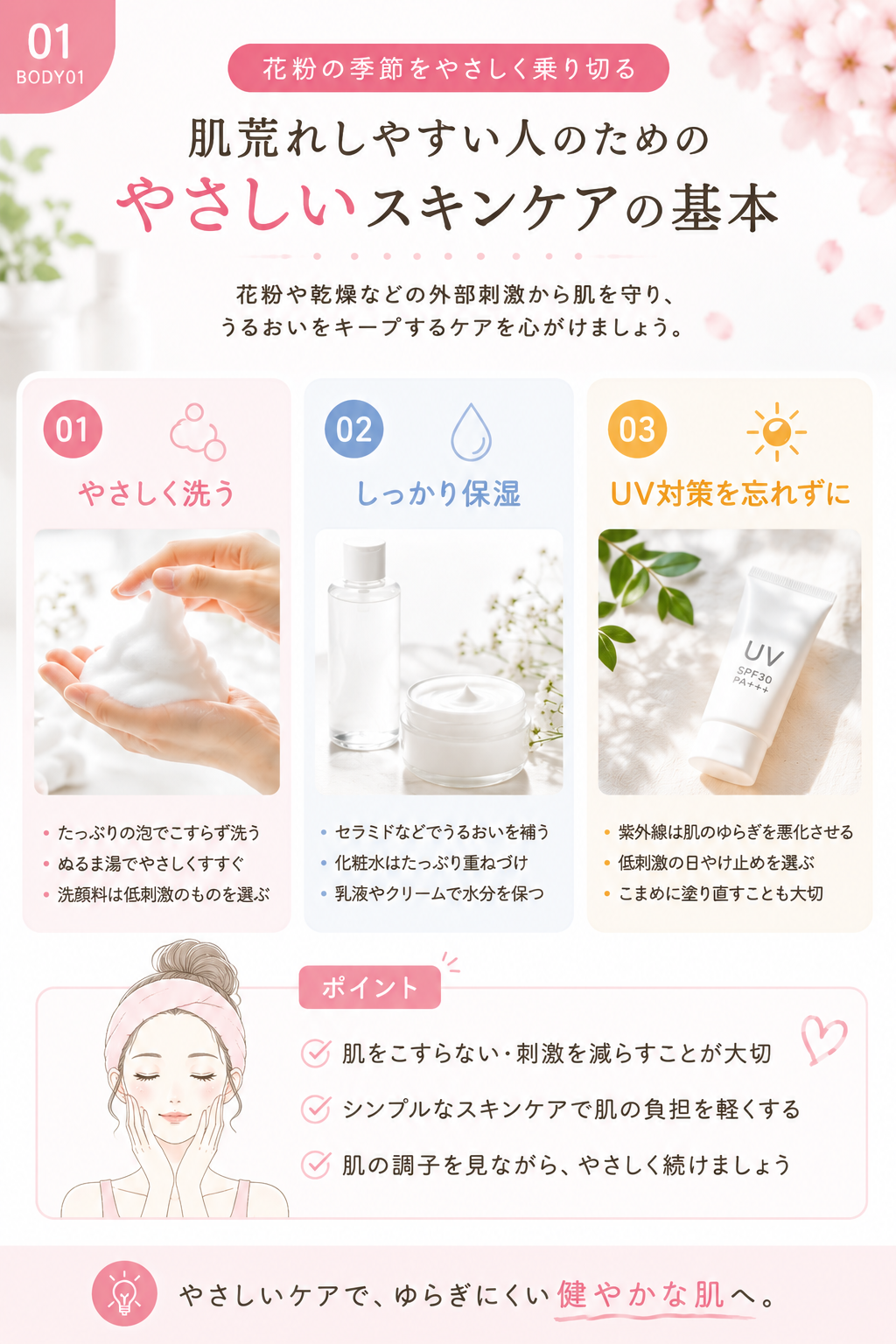 Gentle skincare basics during pollen season