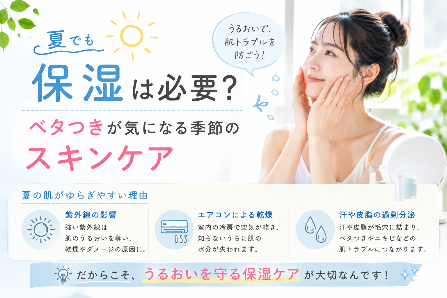 Reasons skin needs moisturizing in summer