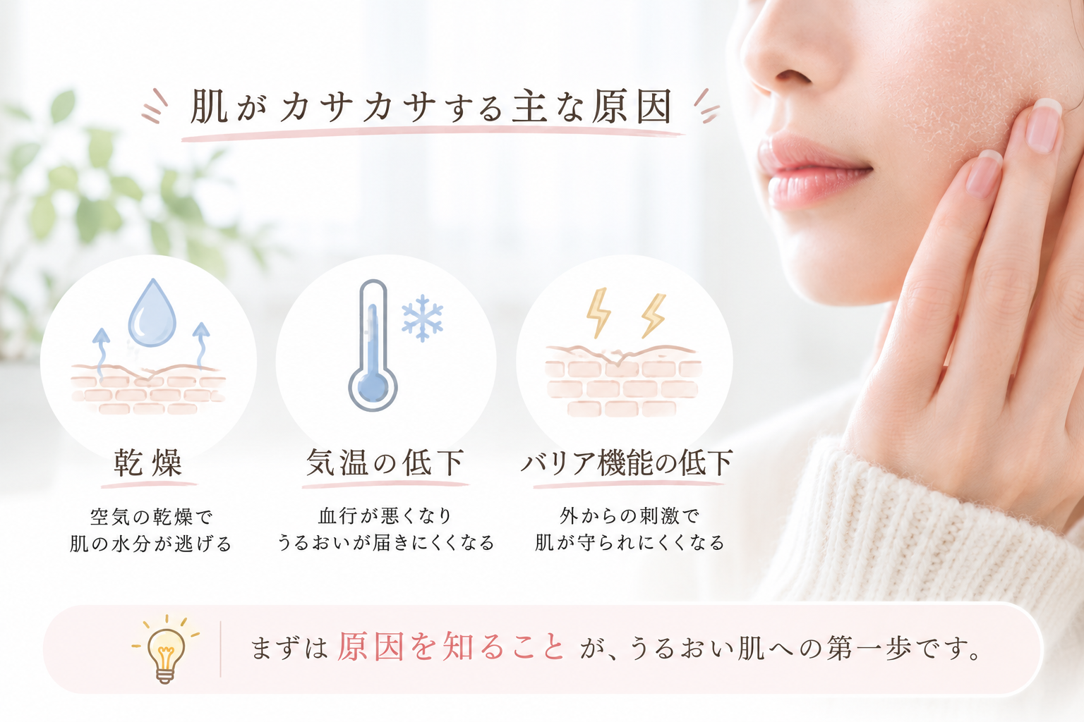 肌がカサカサするとき何を使えばいい?